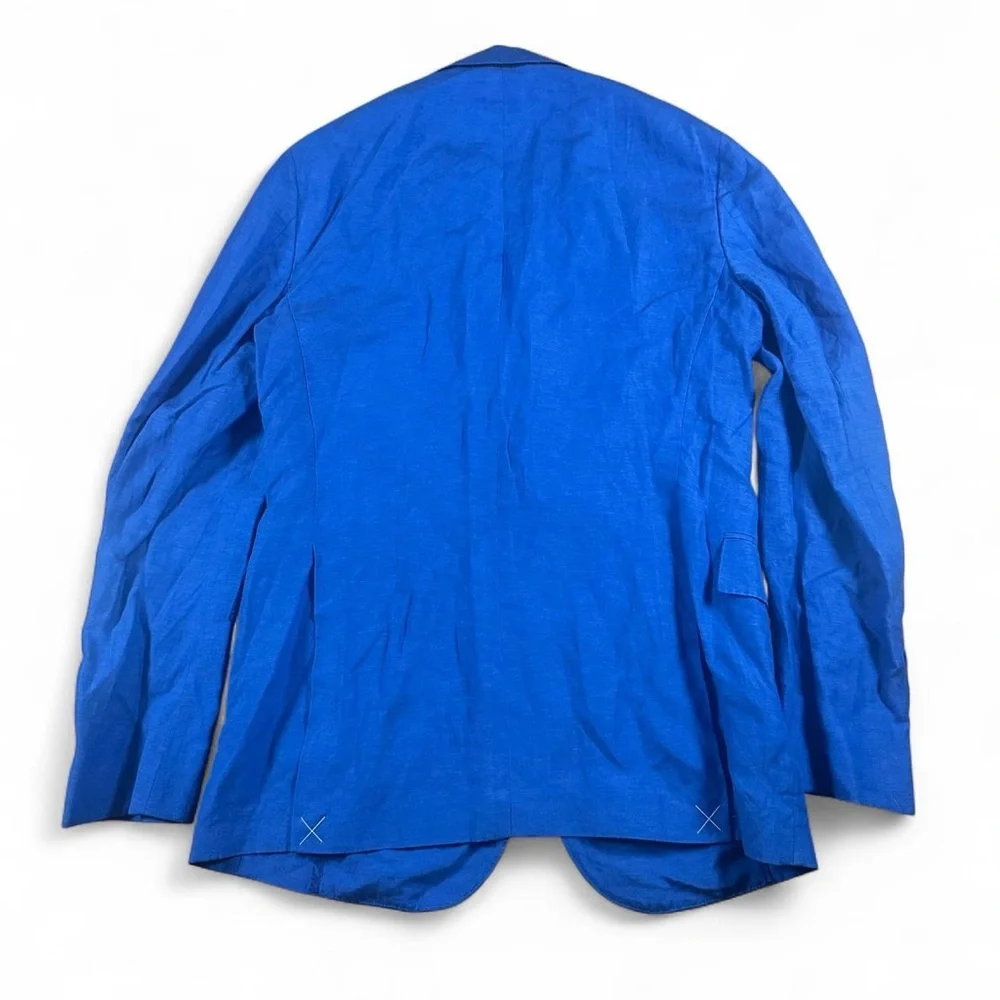 Ralph Lauren Purple Label Men’s Hadley Hand-Tailored Silk Linen Blue Jacket 38R - Picture 3 of 6